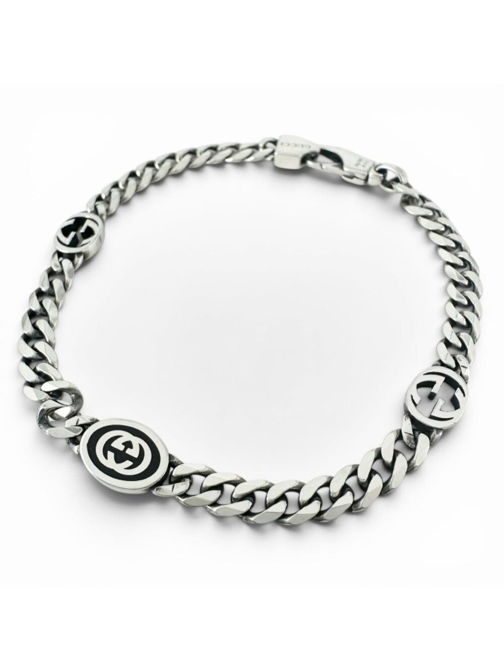 Gucci Interlocking Chain Bracelet Silver 17